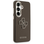 Guess Grained Big 4G Metalinis logotipo dėklas, skirtas Samsung Galaxy S26+ – rudas
