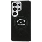 Karlo Lagerfeldo reljefinis žiedas RSG Logo MagSafe dėklas, skirtas Samsung Galaxy S26 Ultra - juodas