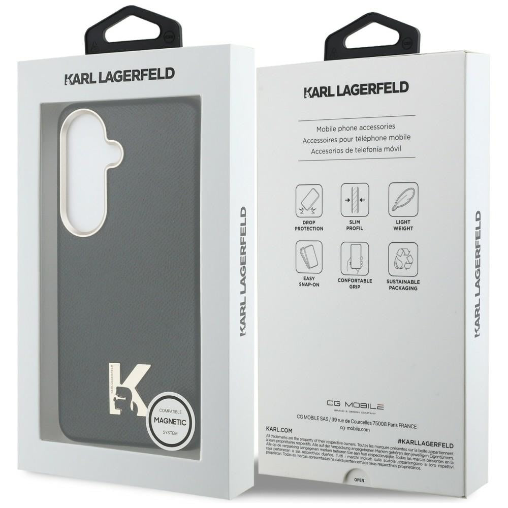 Karl Lagerfeld K metalo logotipas MagSafe dėklas, skirtas Samsung Galaxy S26 - juodas