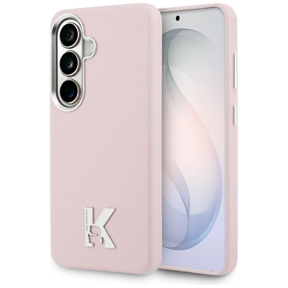 Karl Lagerfeld K metalo logotipas MagSafe dėklas, skirtas Samsung Galaxy S26 - rožinis