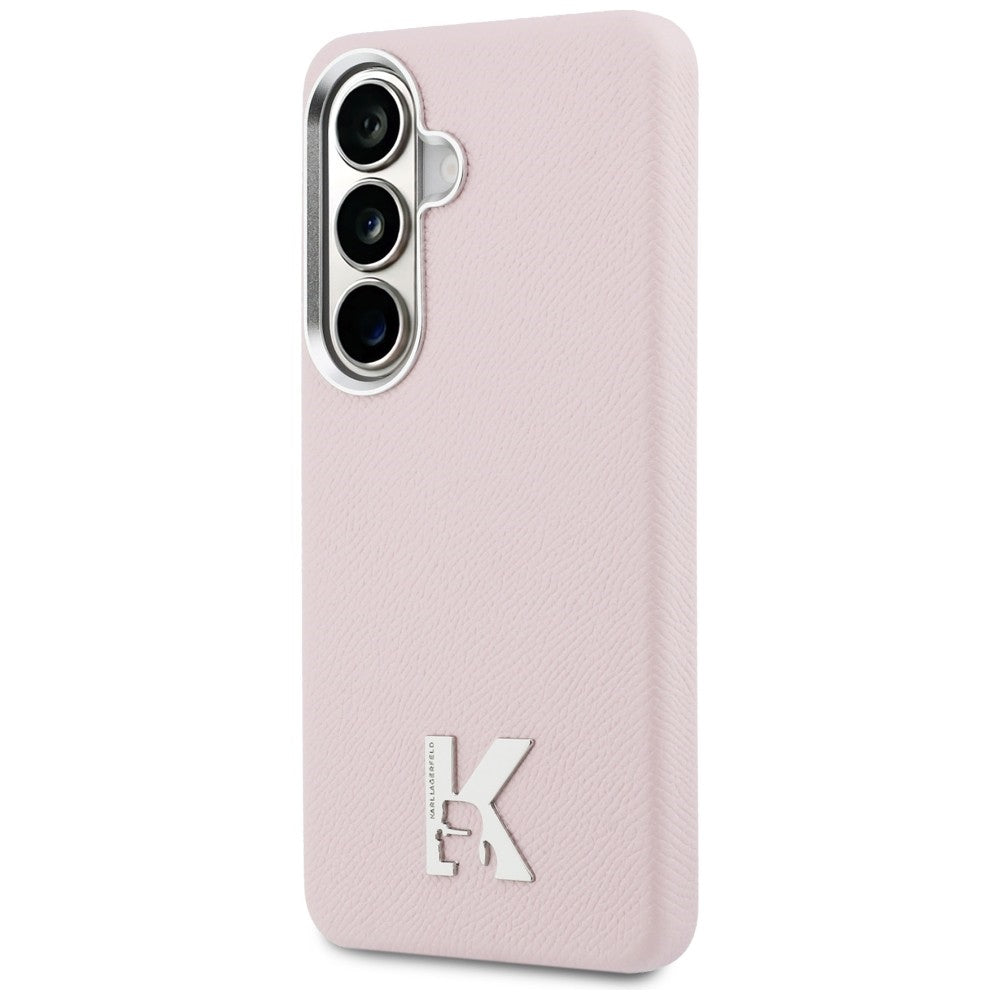 Karl Lagerfeld K metalo logotipas MagSafe dėklas, skirtas Samsung Galaxy S26 - rožinis