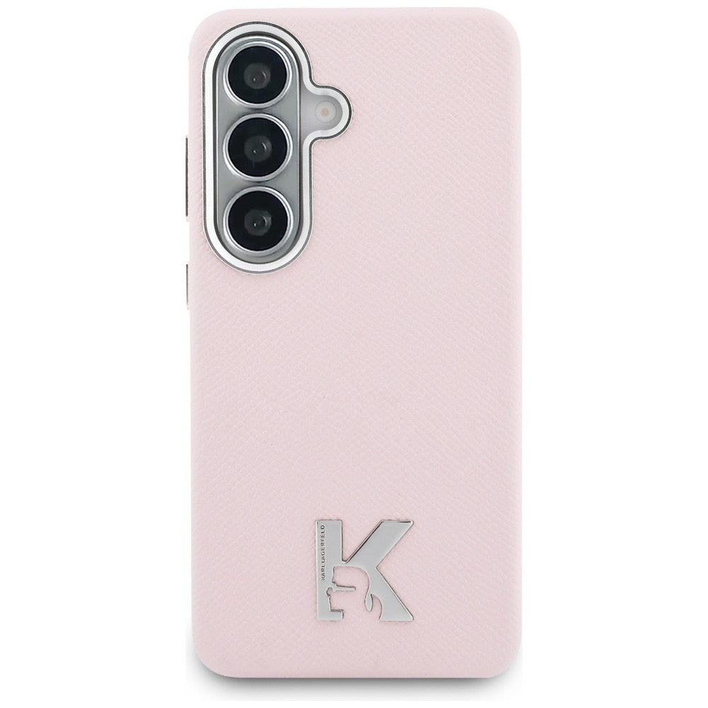 Karl Lagerfeld K metalo logotipas MagSafe dėklas, skirtas Samsung Galaxy S26 - rožinis