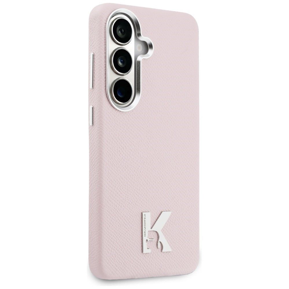 Karl Lagerfeld K metalo logotipas MagSafe dėklas, skirtas Samsung Galaxy S26 - rožinis