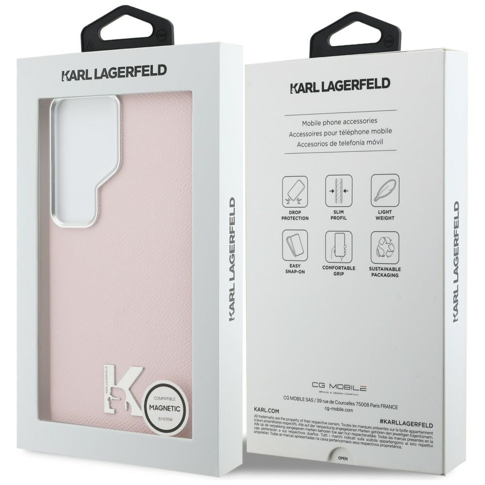 Karl Lagerfeld K Metal Logo MagSafe dėklas skirtas Samsung Galaxy S26 Ultra - rožinė