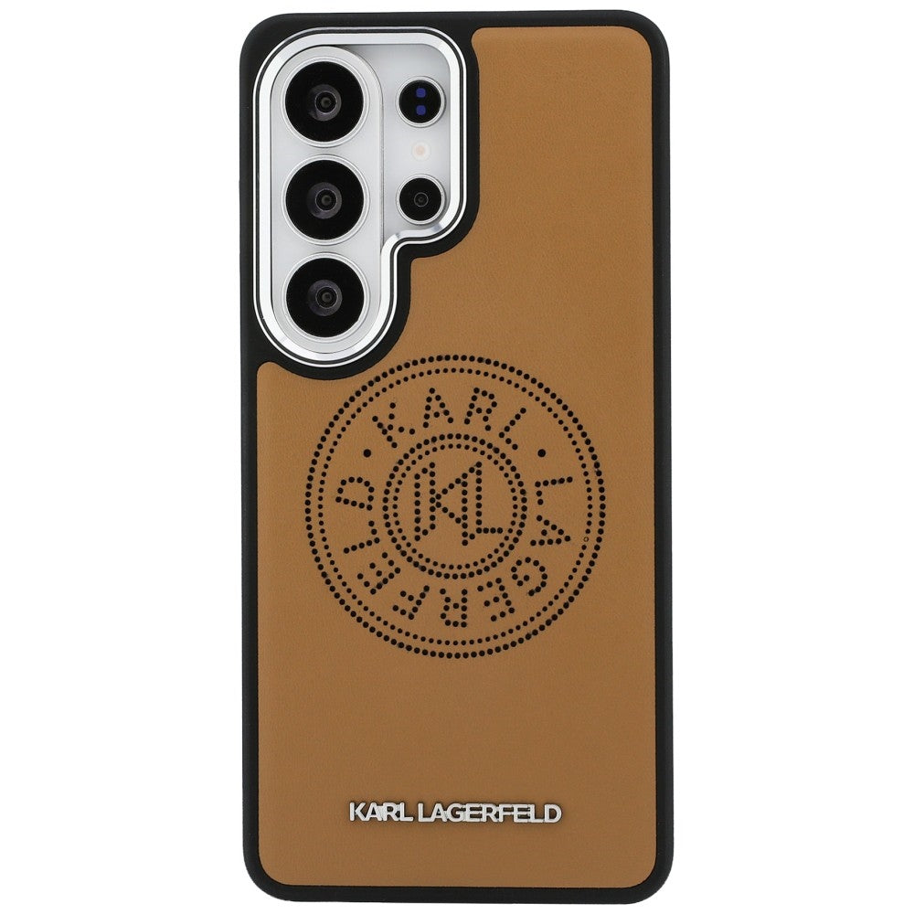 Karl Lagerfeld Perforated KL MagSafe dėklas skirtas Samsung Galaxy S26 Ultra - ruda