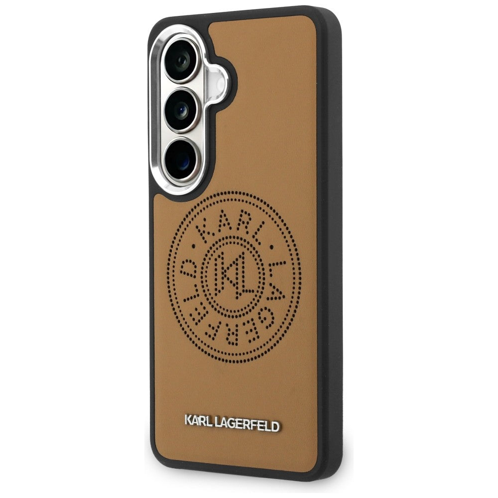 Karl Lagerfeld Perforated KL MagSafe dėklas skirtas Samsung Galaxy S26+ - ruda