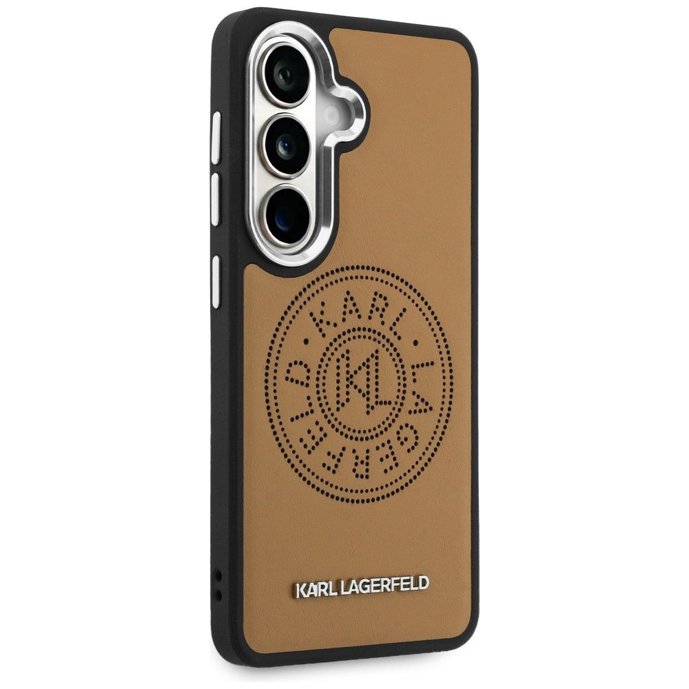 Karl Lagerfeld Perforated KL MagSafe dėklas skirtas Samsung Galaxy S26+ - ruda