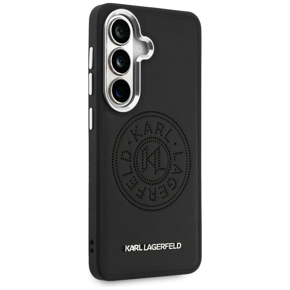 Karl Lagerfeld Perforated KL MagSafe dėklas skirtas Samsung Galaxy S26+ - juoda
