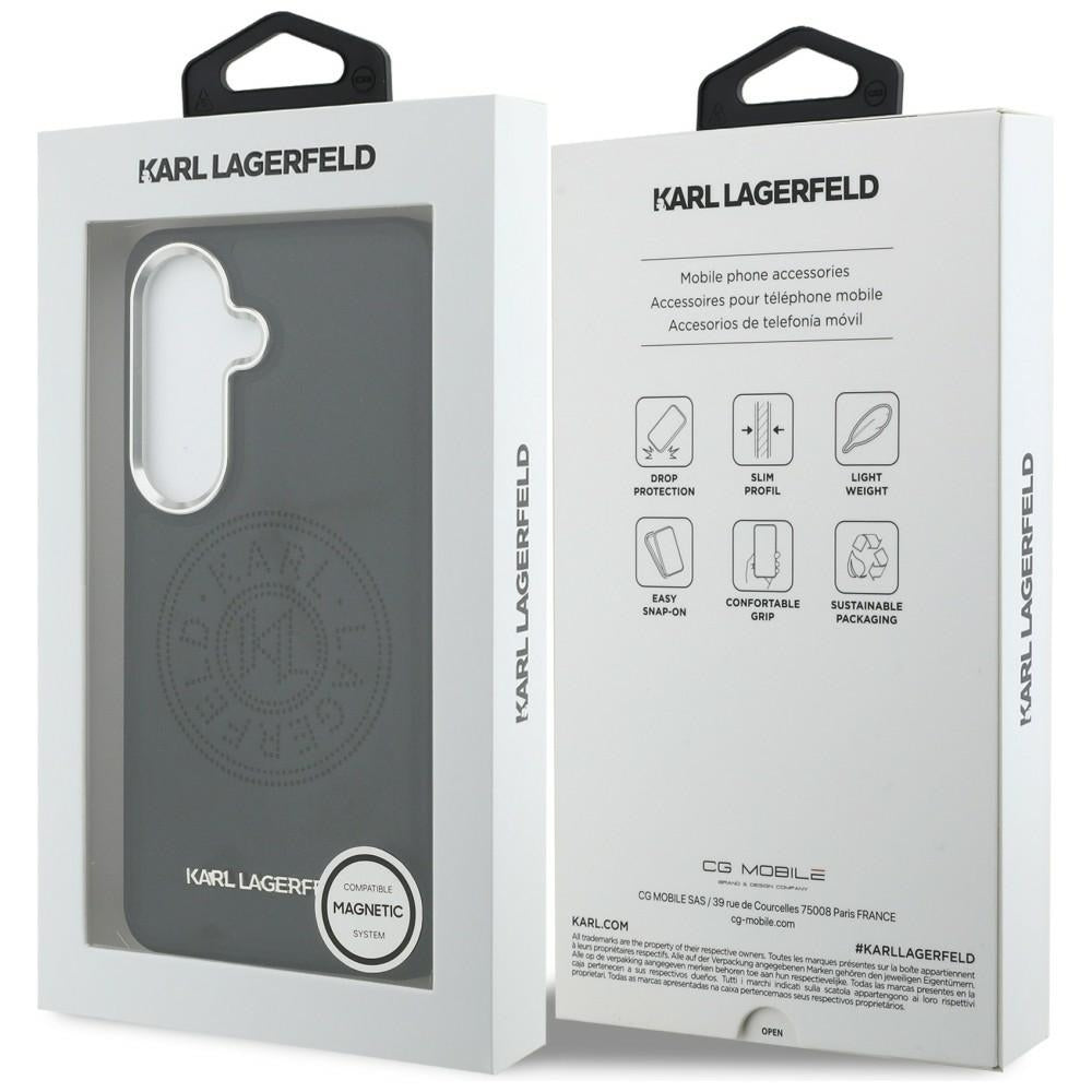 Karl Lagerfeld Perforated KL MagSafe dėklas skirtas Samsung Galaxy S26+ - juoda