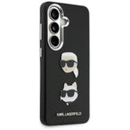 Karl Lagerfeld Saffiano Double Heads Metal dėklas skirtas Samsung Galaxy S26 - juoda