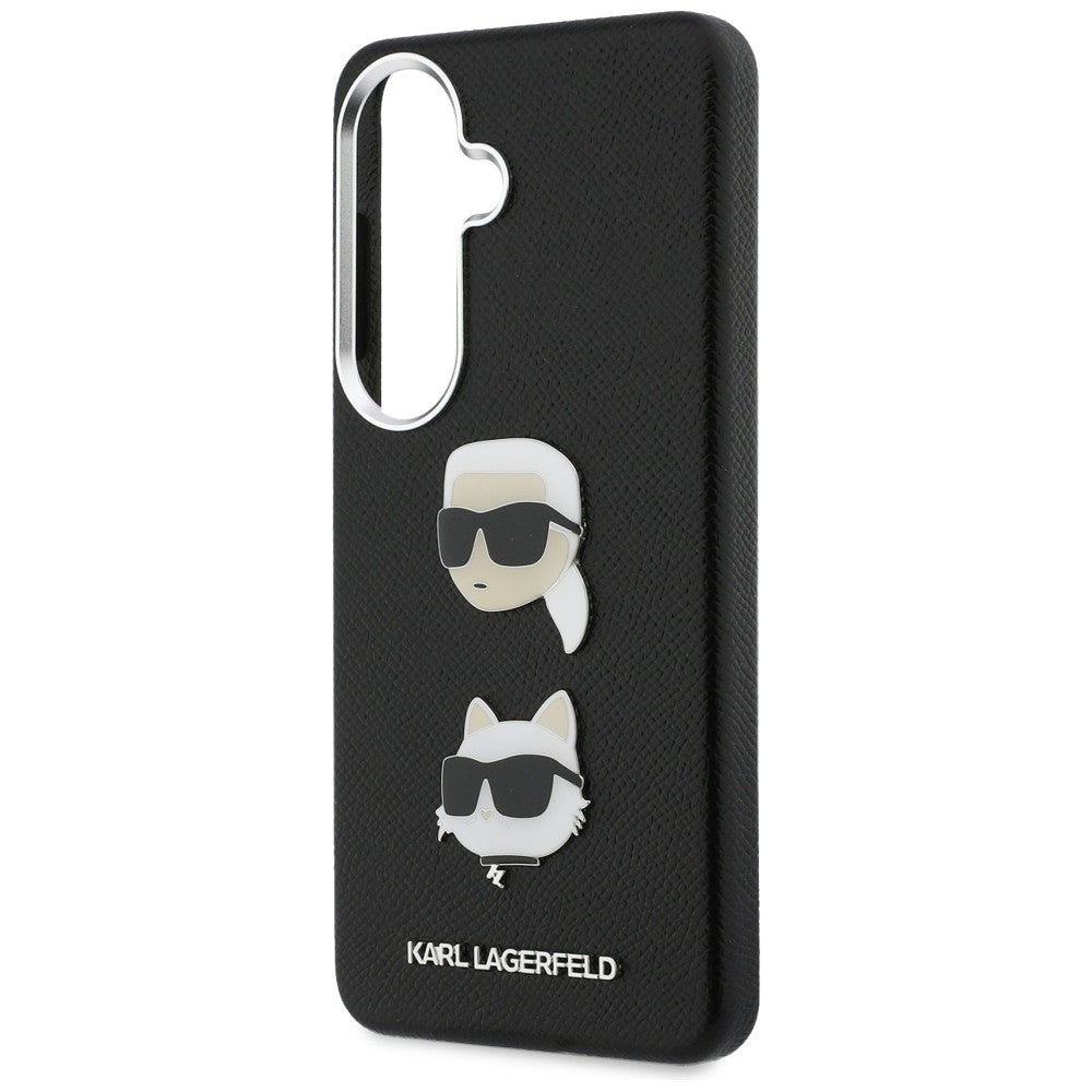 Karl Lagerfeld Saffiano Double Heads Metal dėklas skirtas Samsung Galaxy S26 - juoda