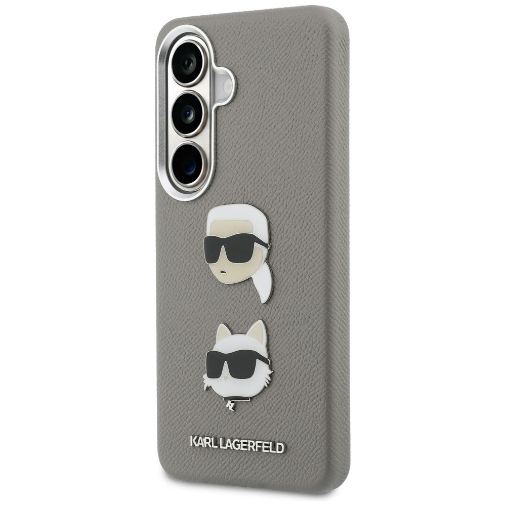Karl Lagerfeld Saffiano Double Heads Metal dėklas skirtas Samsung Galaxy S26 - sidabrinė