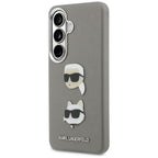 Karl Lagerfeld Saffiano Double Heads Metal dėklas skirtas Samsung Galaxy S26 - sidabrinė