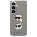 Karl Lagerfeld Saffiano Double Heads Metal dėklas skirtas Samsung Galaxy S26 - sidabrinė