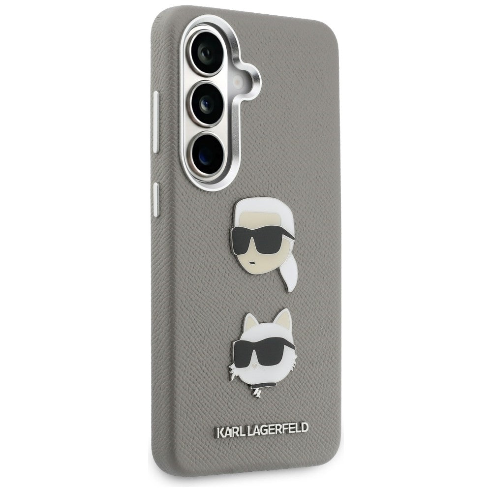 Karl Lagerfeld Saffiano Double Heads Metal dėklas skirtas Samsung Galaxy S26 - sidabrinė