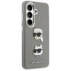 Karl Lagerfeld Saffiano Double Heads Metal dėklas skirtas Samsung Galaxy S26 - sidabrinė