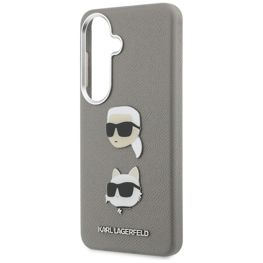 Karl Lagerfeld Saffiano Double Heads Metal dėklas skirtas Samsung Galaxy S26 - sidabrinė