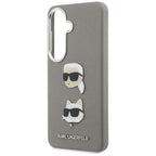Karl Lagerfeld Saffiano Double Heads Metal dėklas skirtas Samsung Galaxy S26 - sidabrinė