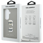 Karl Lagerfeld Saffiano Double Heads Metal dėklas skirtas Samsung Galaxy S26 - sidabrinė
