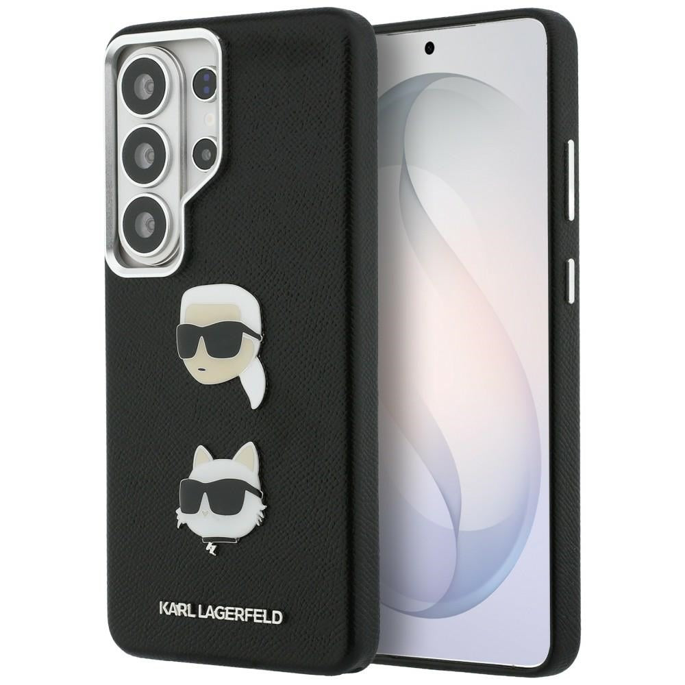 Karl Lagerfeld Saffiano Double Heads Metal dėklas skirtas Samsung Galaxy S26 Ultra - juoda