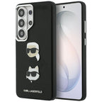 Karl Lagerfeld Saffiano Double Heads Metal dėklas skirtas Samsung Galaxy S26 Ultra - juoda