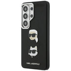 Karl Lagerfeld Saffiano Double Heads Metal dėklas skirtas Samsung Galaxy S26 Ultra - juoda