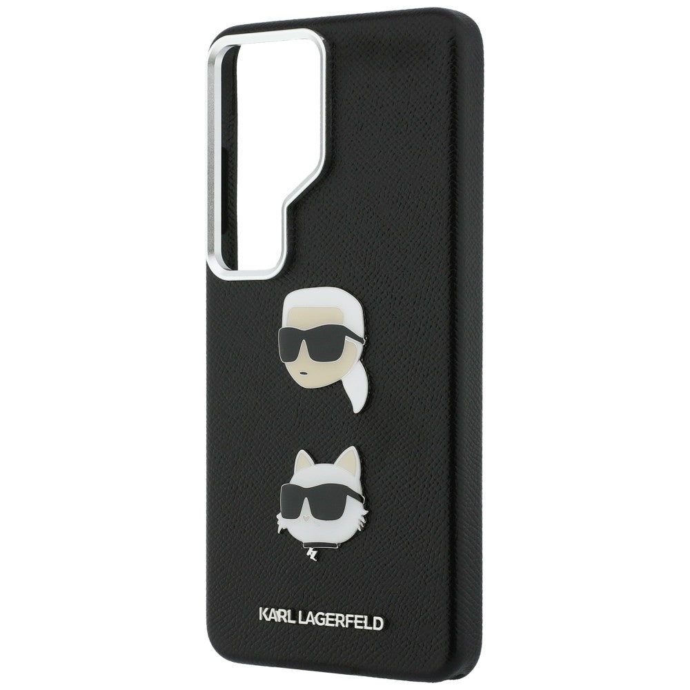 Karl Lagerfeld Saffiano Double Heads Metal dėklas skirtas Samsung Galaxy S26 Ultra - juoda