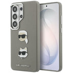 Karl Lagerfeld Saffiano Double Heads Metal dėklas skirtas Samsung Galaxy S26 Ultra - sidabrinė