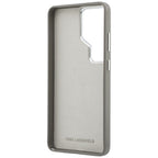 Karl Lagerfeld Saffiano Double Heads Metal dėklas skirtas Samsung Galaxy S26 Ultra - sidabrinė