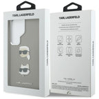 Karl Lagerfeld Saffiano Double Heads Metal dėklas skirtas Samsung Galaxy S26 Ultra - sidabrinė