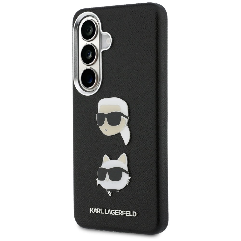 Karl Lagerfeld Saffiano Double Heads Metal dėklas skirtas Samsung Galaxy S26+ - juoda