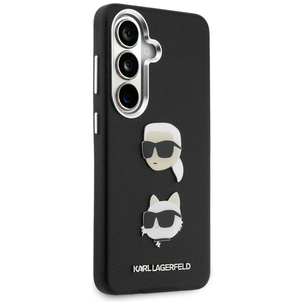 Karl Lagerfeld Saffiano Double Heads Metal dėklas skirtas Samsung Galaxy S26+ - juoda