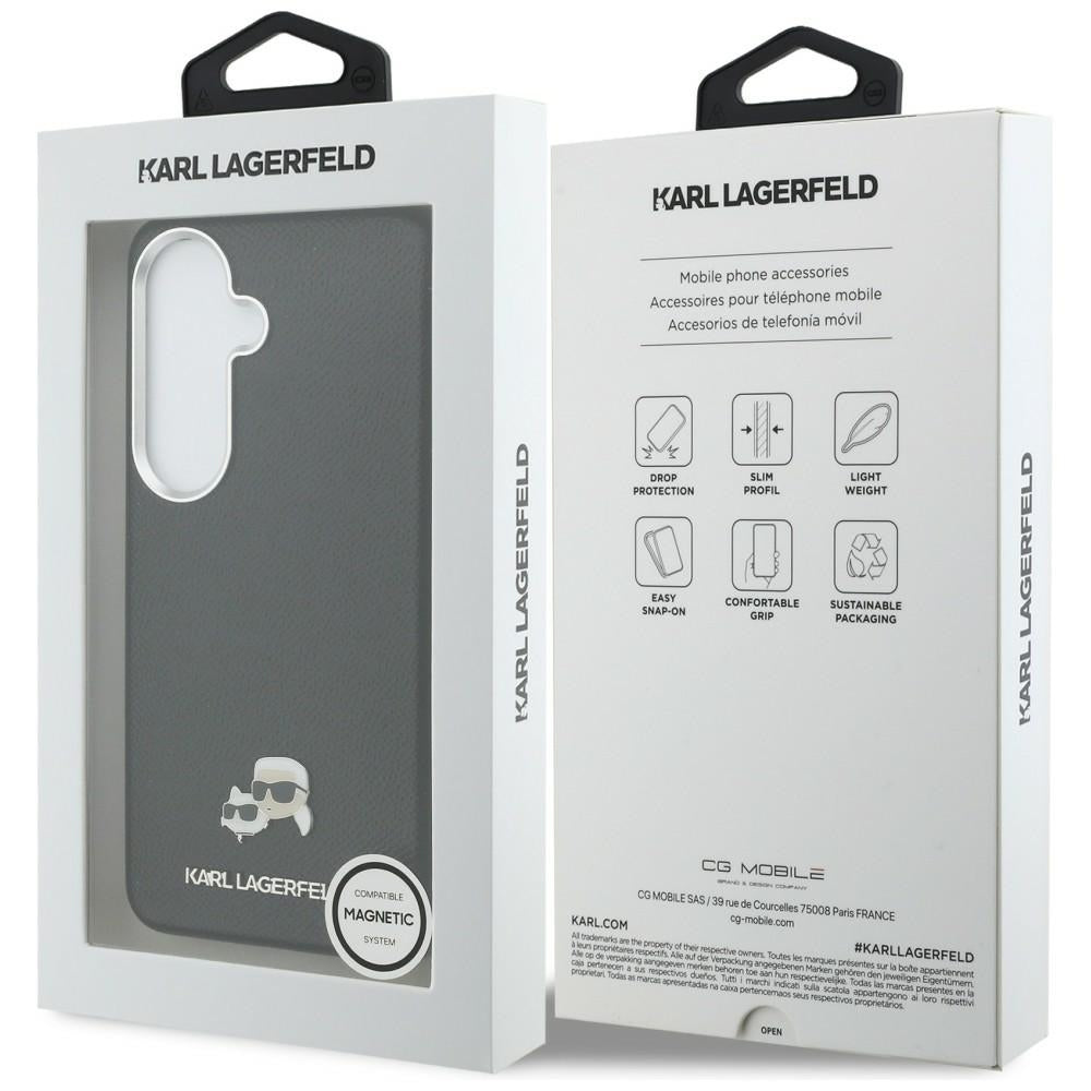Dėklas Karl Lagerfeld Saffiano KC Metal Logo MagSafe skirtas Samsung Galaxy S26 - juodas -- Samsung Galaxy S26