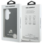 Dėklas Karl Lagerfeld Saffiano KC Metal Logo MagSafe skirtas Samsung Galaxy S26 - juodas -- Samsung Galaxy S26