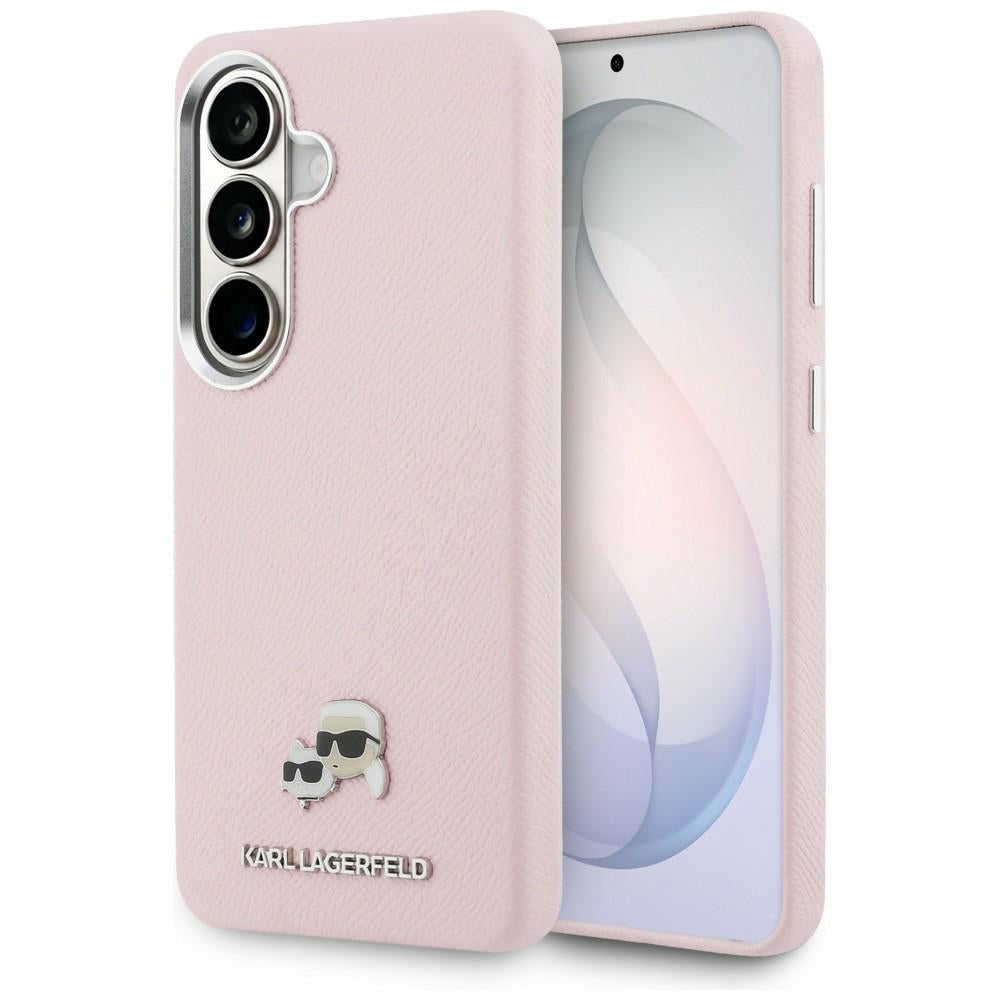 Karl Lagerfeld Saffiano KC Metal Logo MagSafe dėklas skirtas Samsung Galaxy S26 - rožinė