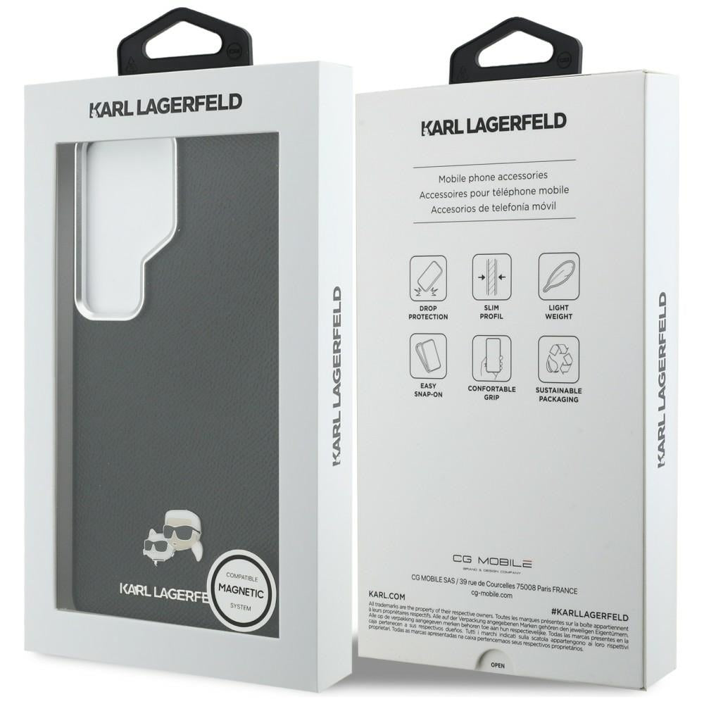 Dėklas Karl Lagerfeld Saffiano KC Metal Logo MagSafe skirtas Samsung Galaxy S26 Ultra - juodas -- Samsung Galaxy S26 Ultra