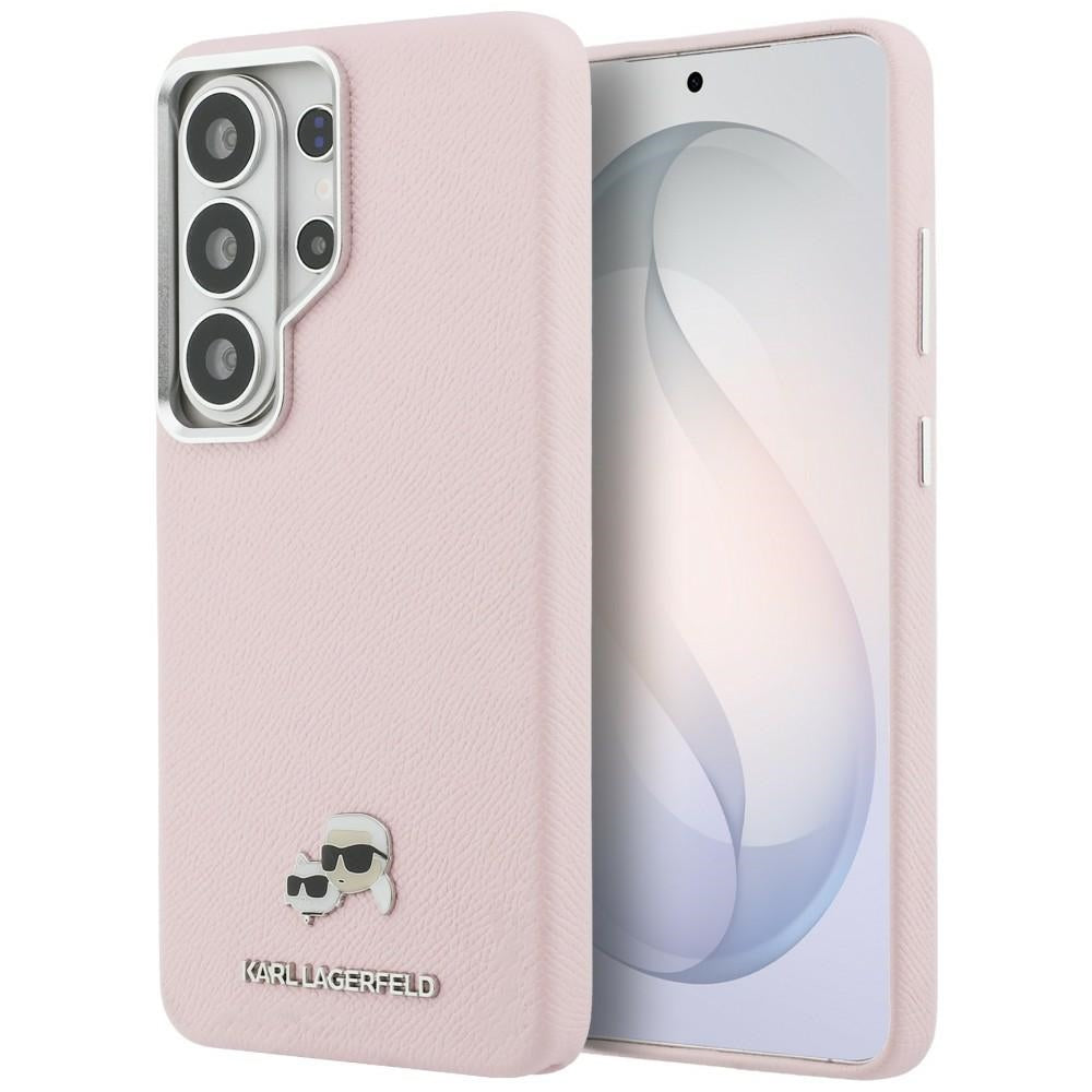 Karl Lagerfeld Saffiano KC Metal Logo MagSafe dėklas skirtas Samsung Galaxy S26 Ultra - rožinė