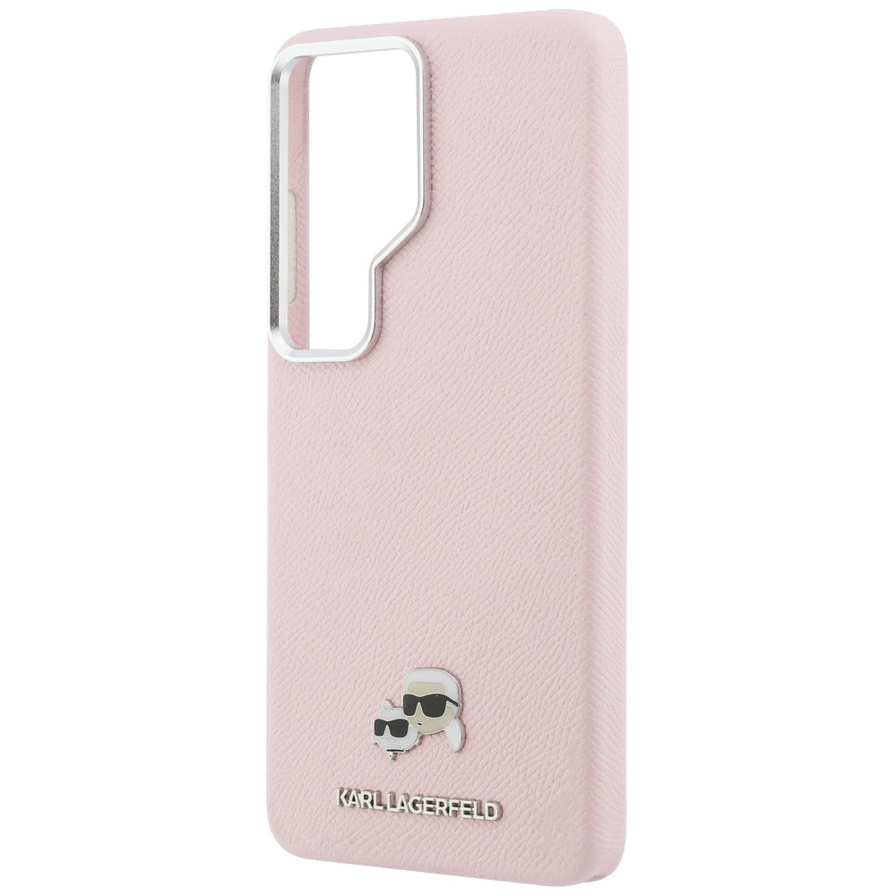 Karl Lagerfeld Saffiano KC Metal Logo MagSafe dėklas skirtas Samsung Galaxy S26 Ultra - rožinė