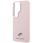 Karl Lagerfeld Saffiano KC Metal Logo MagSafe dėklas skirtas Samsung Galaxy S26 Ultra - rožinė