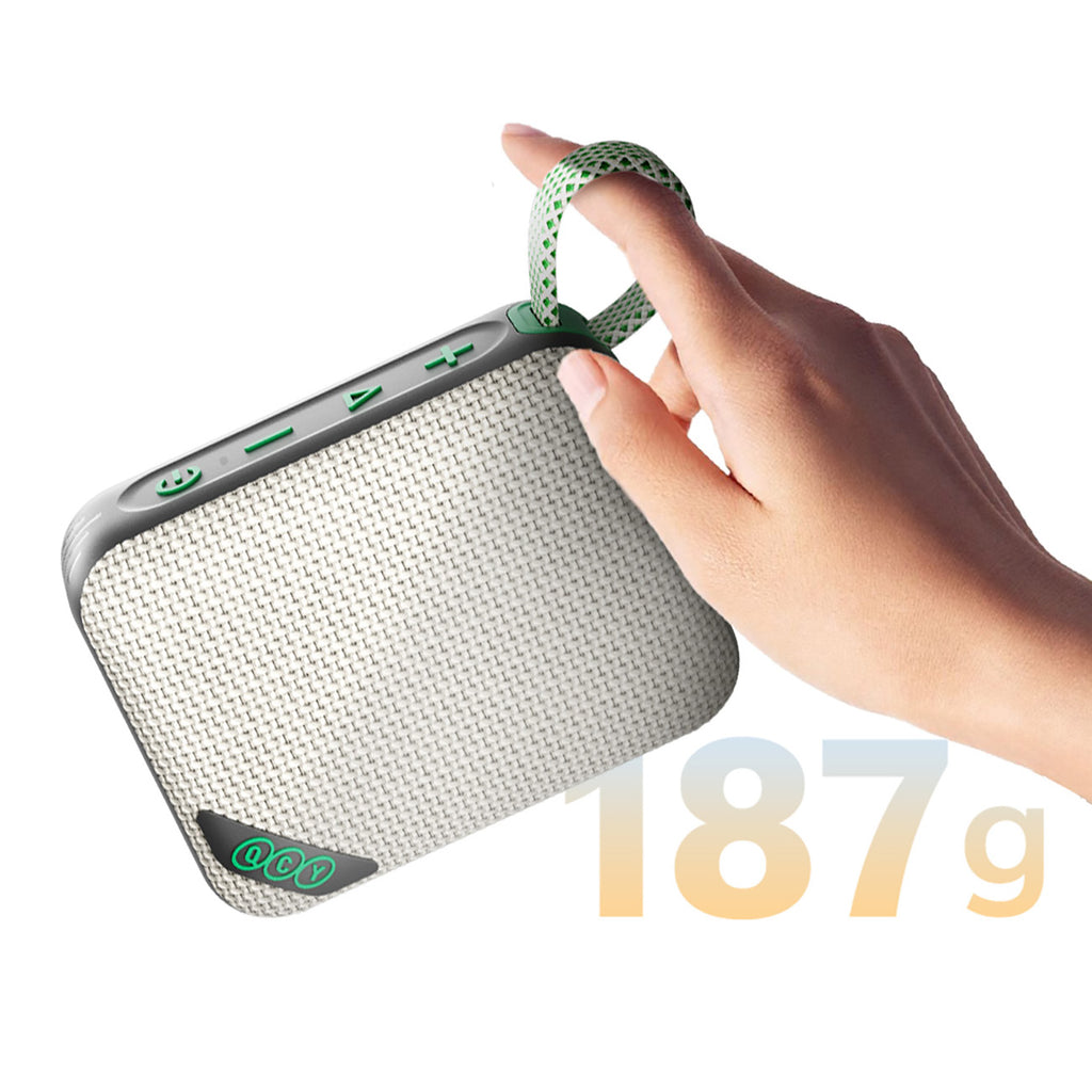 QCY SP2 IP67 Bluetooth garsiakalbis su RGB apšvietimu ir stereo režimu – pilkai žalias -- Bluetooth Speakers