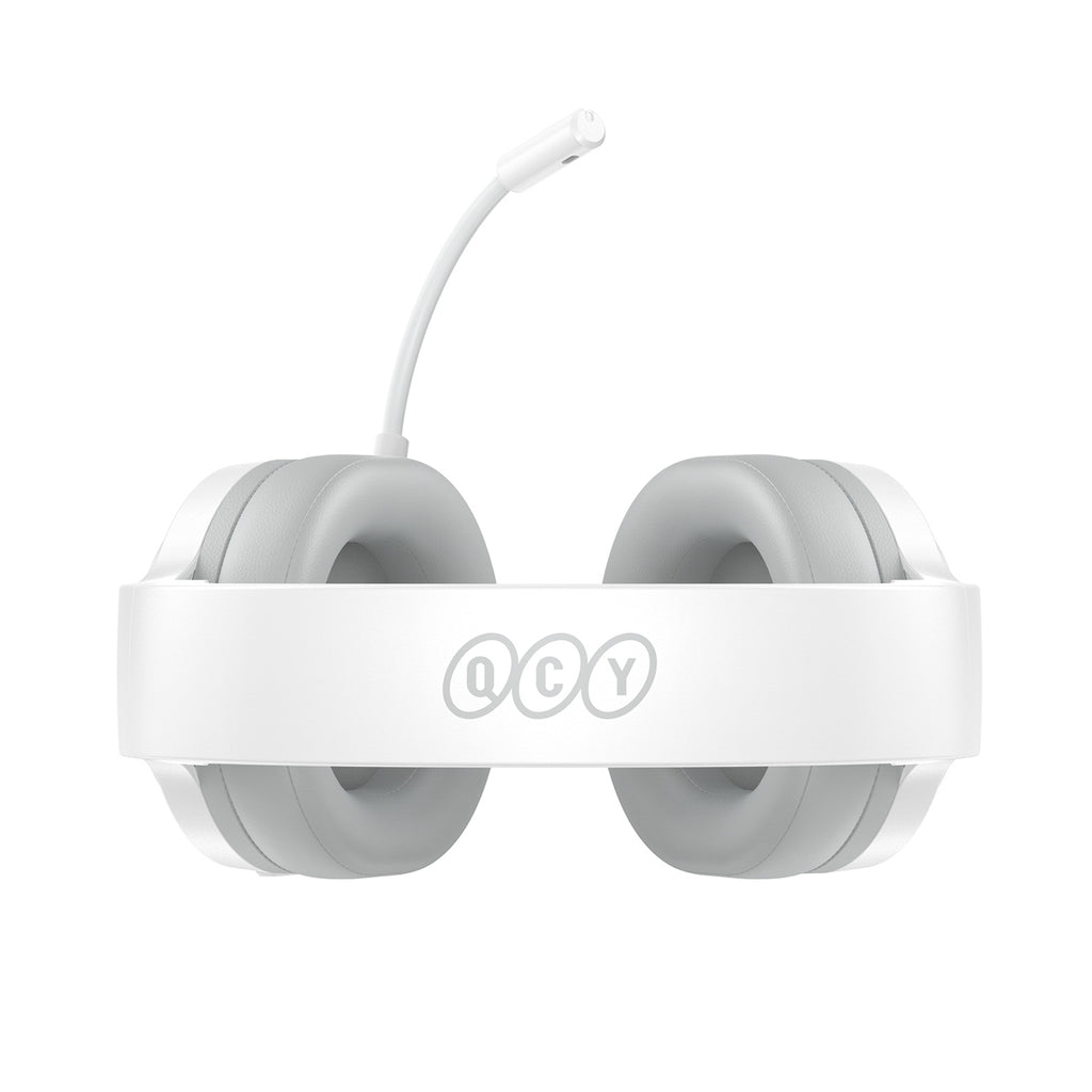 QCY Heroad V200 trijų režimų žaidimų ausinės su 7.1 garsu, 240 val. baterija ir nuimamu mikrofonu – baltos -- Headphones