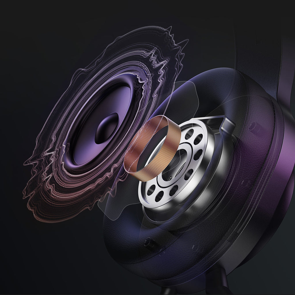 QCY Heroad V200 trijų režimų žaidimų ausinės su 7.1 garsu, 240 val. baterija ir nuimamu mikrofonu – juodos -- Headphones