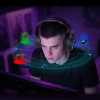 QCY V200 Pro laidinės žaidimų ausinės su 7.1 garsu ir nuimamu mikrofonu – juodos -- Headphones