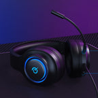 QCY V200 Pro laidinės žaidimų ausinės su 7.1 garsu ir nuimamu mikrofonu – juodos -- Headphones