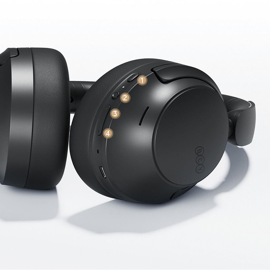 QCY H3S belaidės ant ausų ausinės su LDAC ir ANC triukšmo slopinimu – juoda -- Headphones