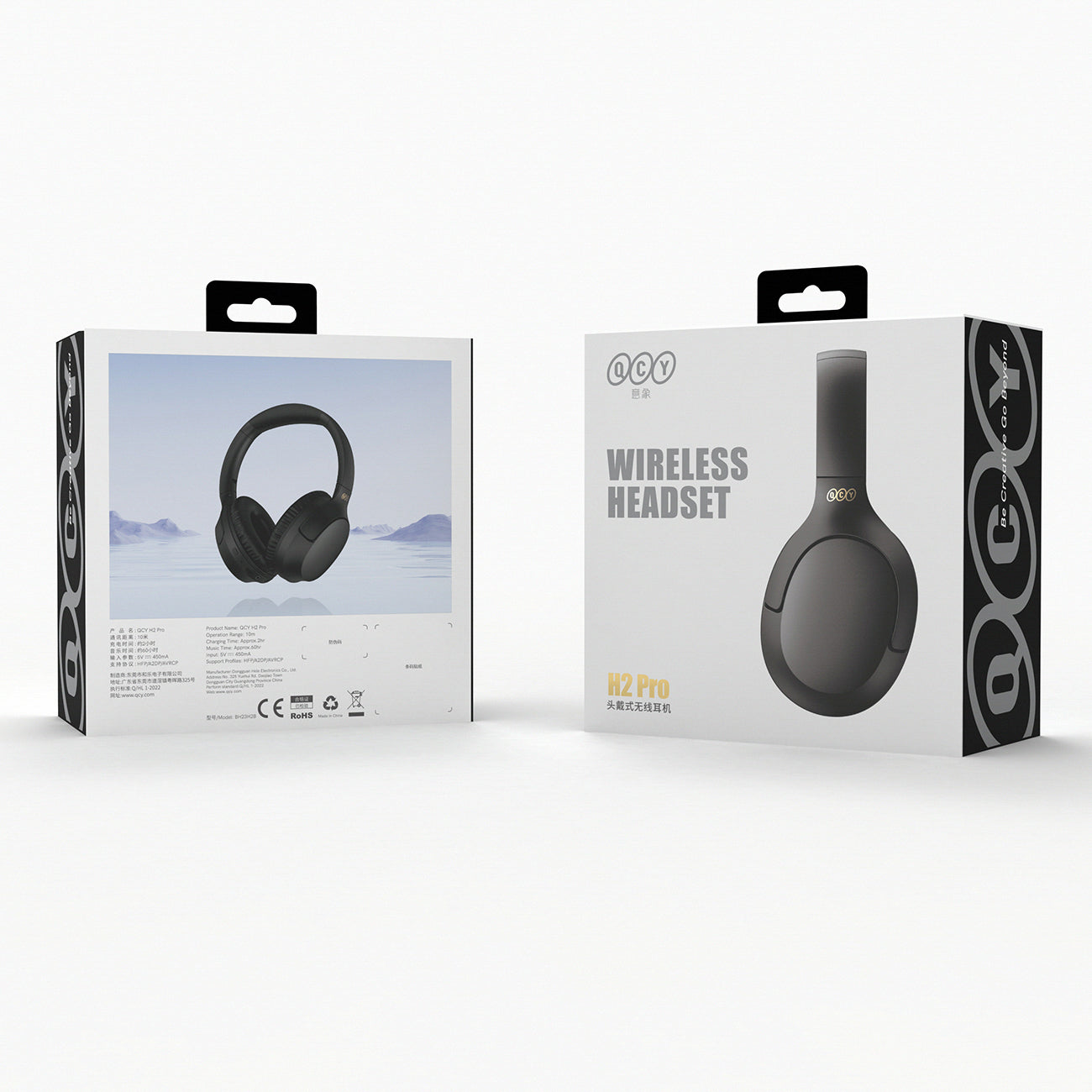 QCY H2-Pro Belaidžiai Ant Ausies Ausinės su ENC Funkcija - Juoda -- Headphones