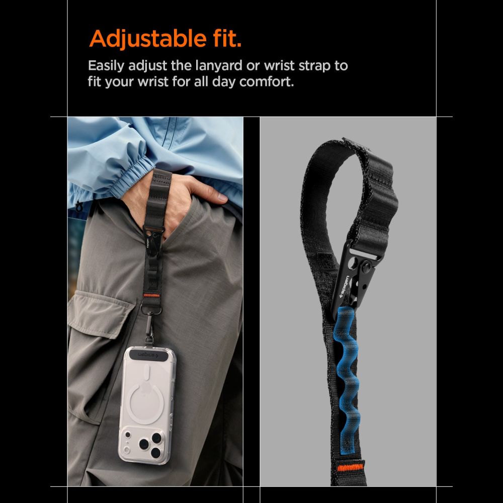 Spigen DA30M Stap Crossbody telefono dirželis - juodas