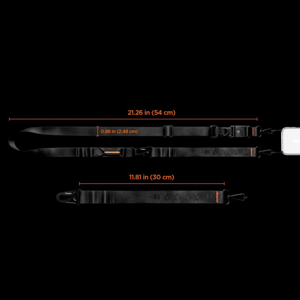 Spigen DA30M Stap Crossbody telefono dirželis - juodas