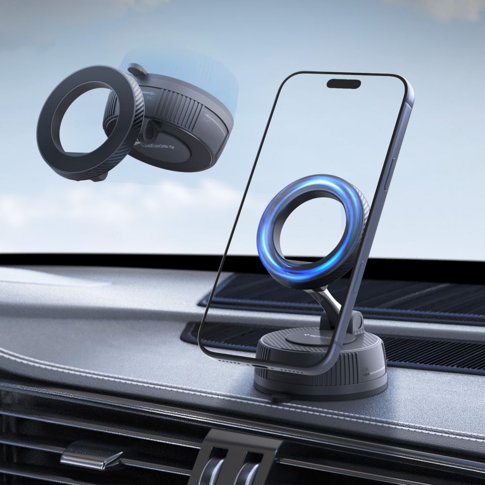 Spigen automobilinis laikiklis MFT36 MagSafe prietaisų skydeliui / priekiniam stiklui, juodas