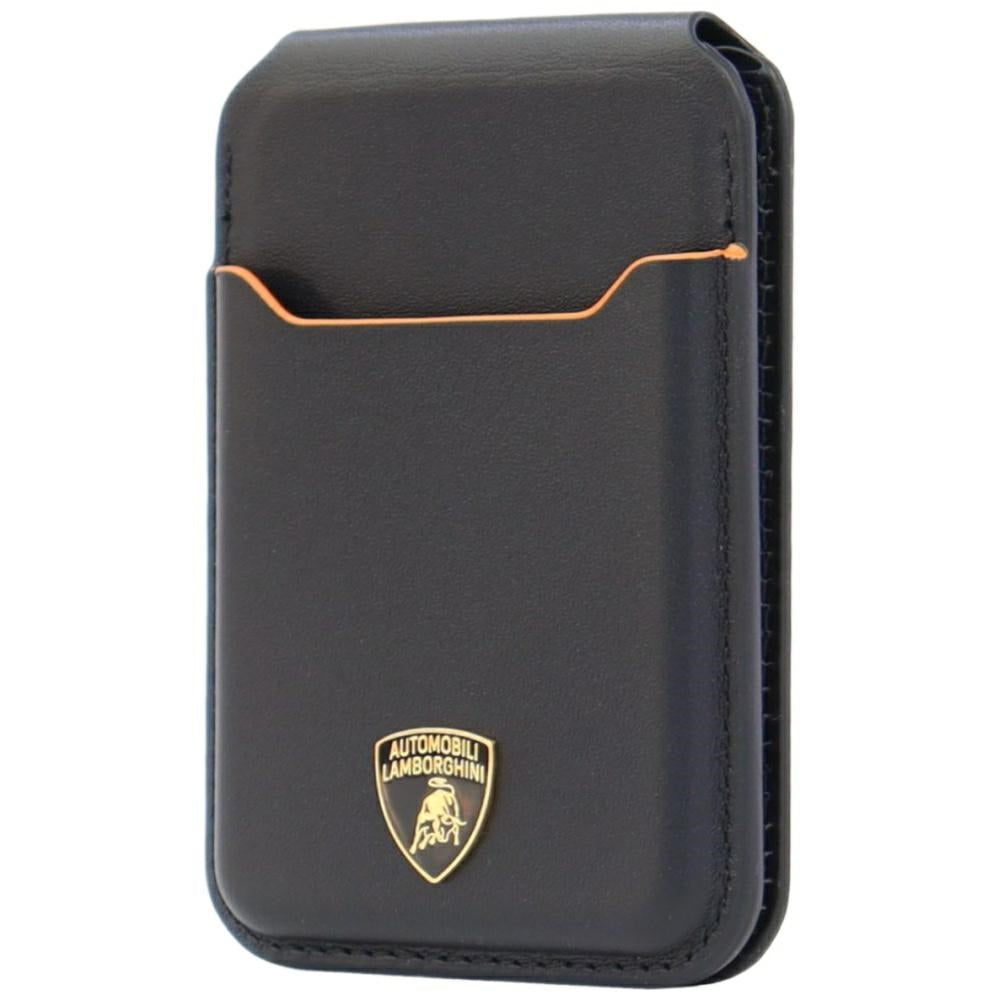 Lamborghini D1 natūralios odos MagSafe telefono piniginė – juoda ir oranžinė -- Uncategorized